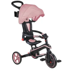 Tricycle explorer 4 en 1 évolutif et pliable pastel rose