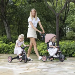 Tricycle explorer 4 en 1 évolutif et pliable pastel rose