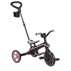 Tricycle explorer 4 en 1 évolutif et pliable pastel rose