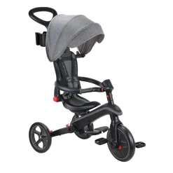 Tricycle explorer 4 en 1 évolutif et pliable noir et gris