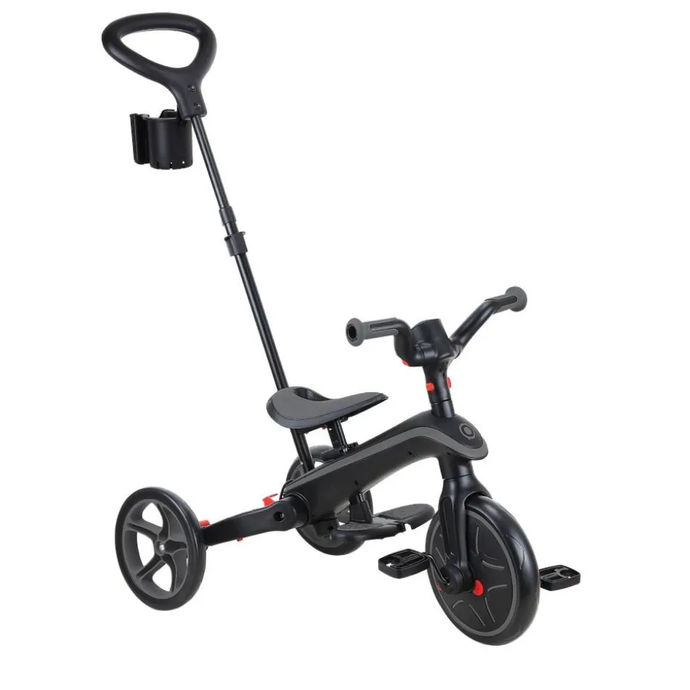 Tricycle explorer 4 en 1 évolutif et pliable noir et gris