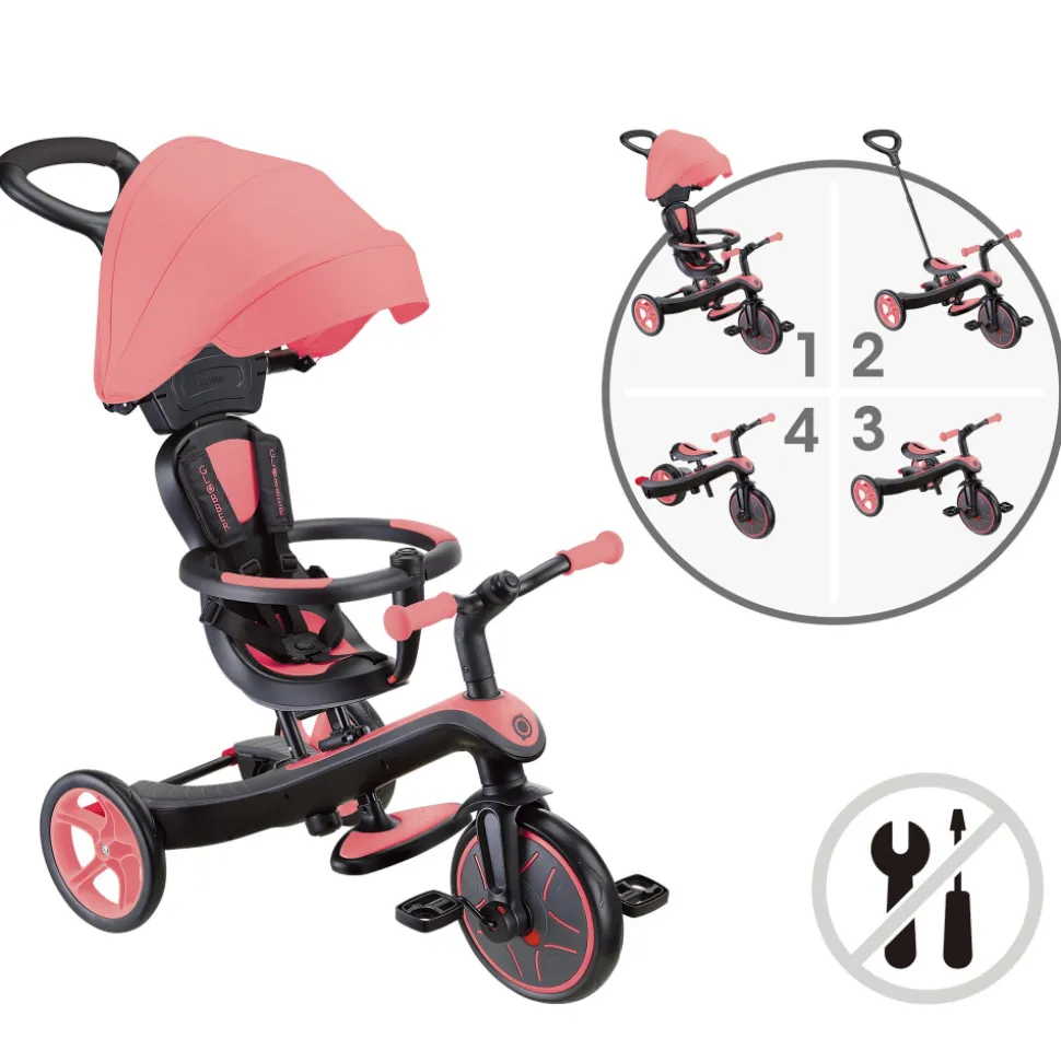 Tricycle explorer 4 en 1 évolutif fushia
