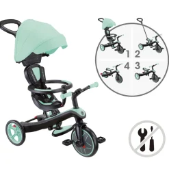 Tricycle explorer 4 en 1 évolutif pastel menthe