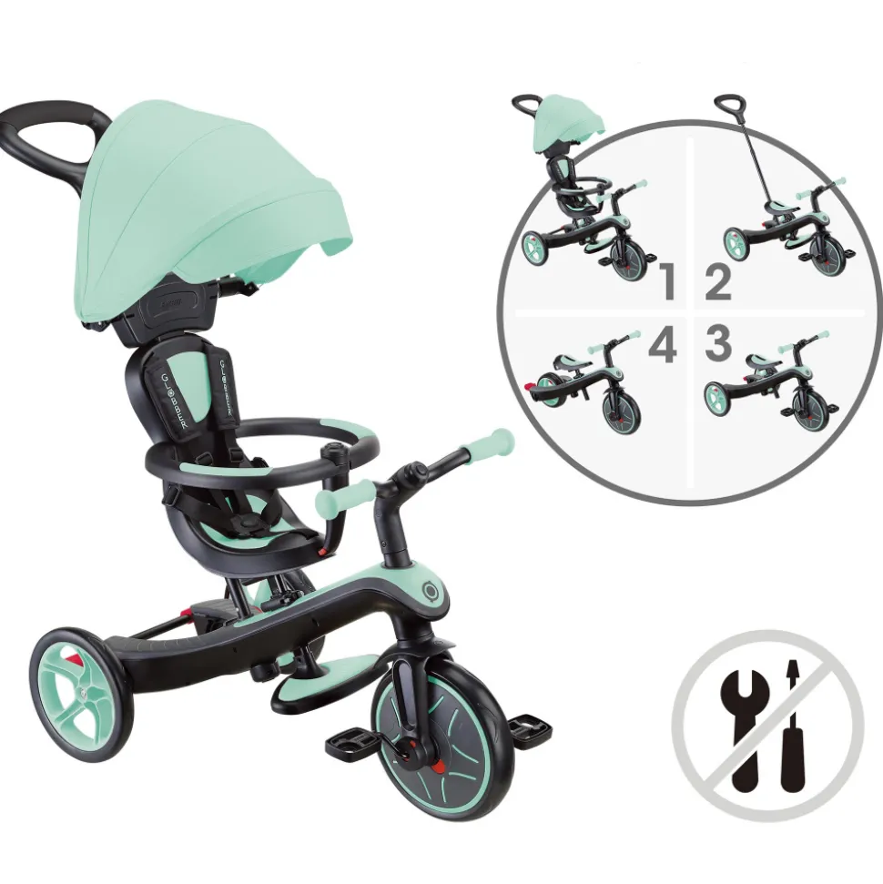 Tricycle explorer 4 en 1 évolutif pastel menthe