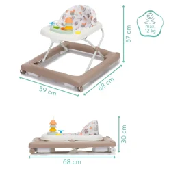 Trotteur bébé emil blanc/moka