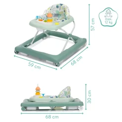 Trotteur bébé emil vert/menthe