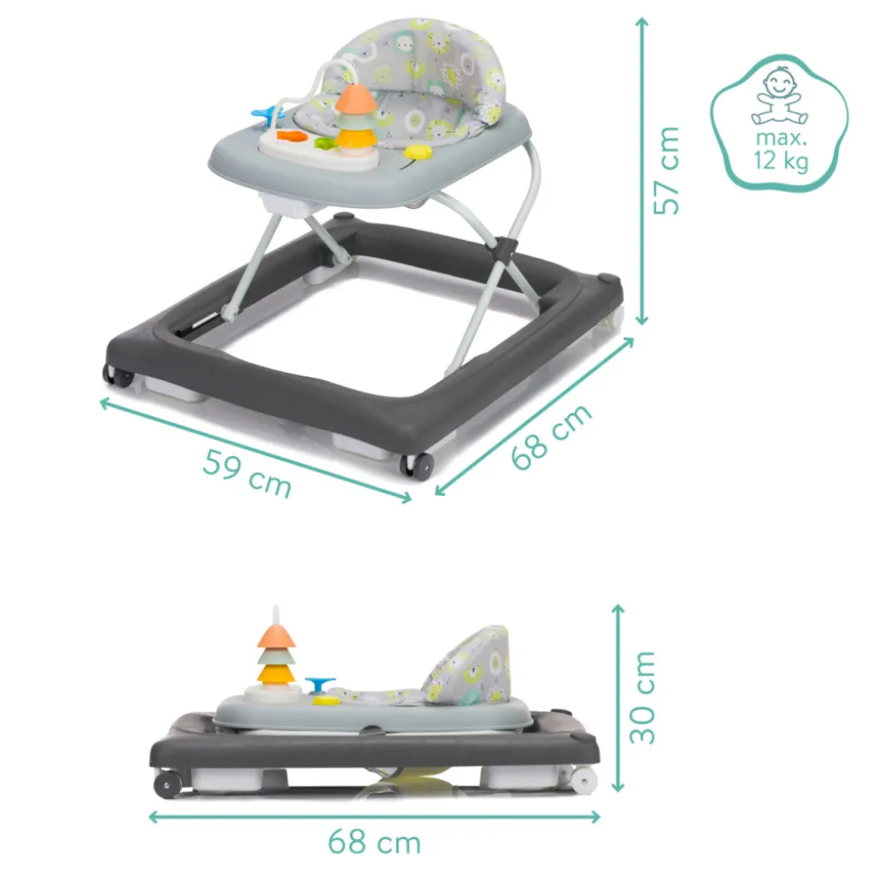 Trotteur pour bébé emil gris/anthracite