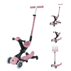 Trottinette évolutive go up deluxe lights eco 360 framboise