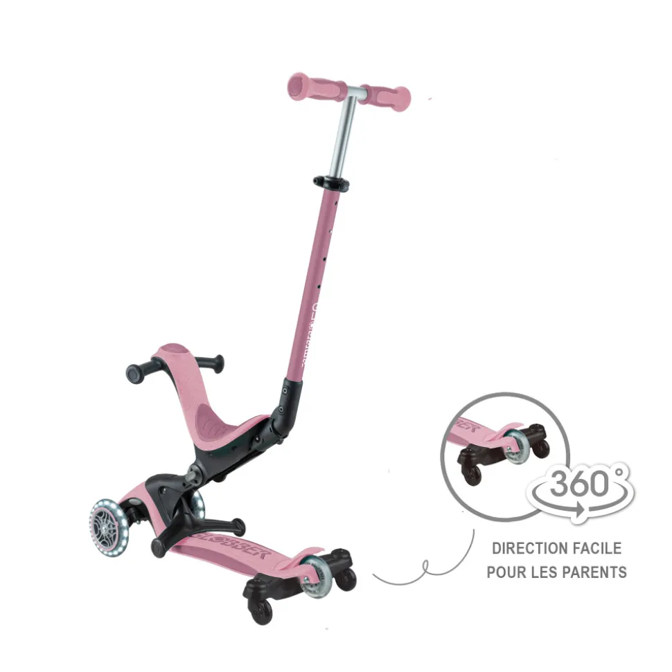 Trottinette évolutive go up deluxe lights eco 360 framboise