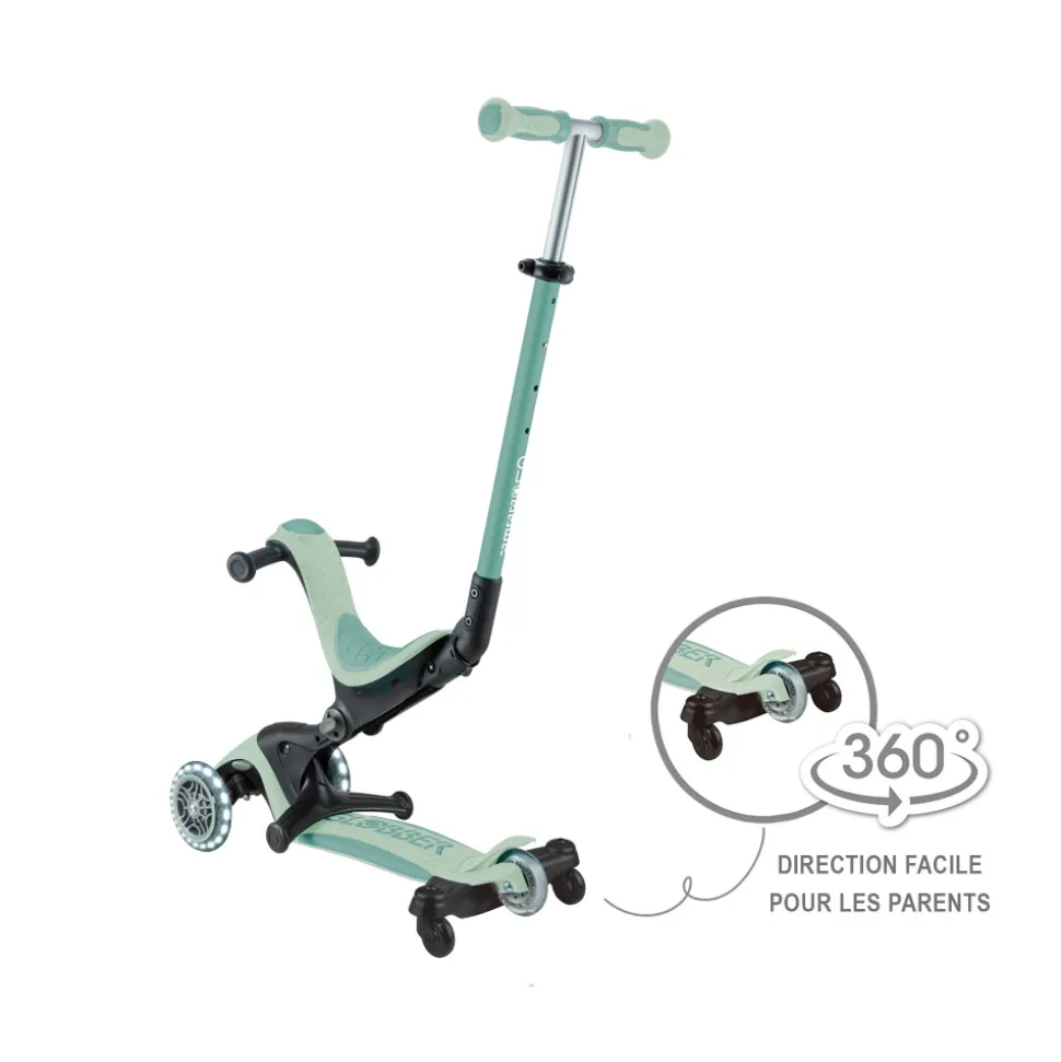 Trottinette évolutive go up deluxe lights eco 360 pistache