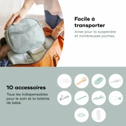 Trousse de soin bébé 10 accessoires matcha