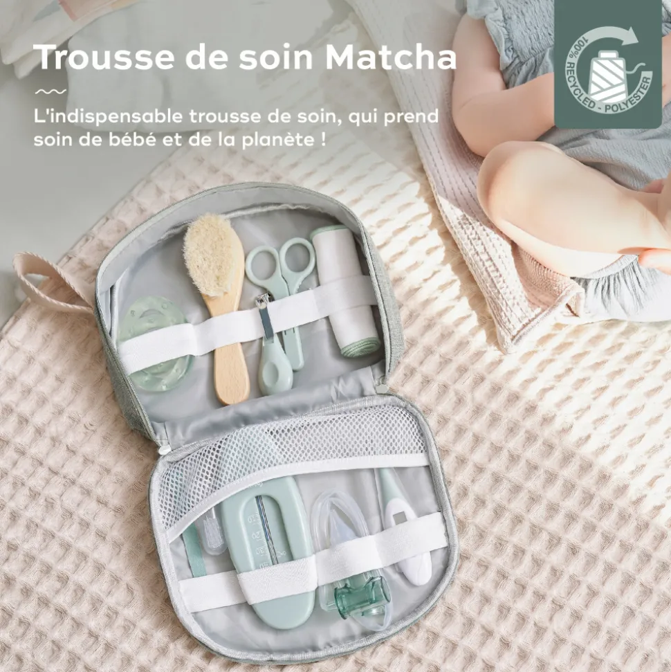 Trousse de soin bébé 10 accessoires matcha