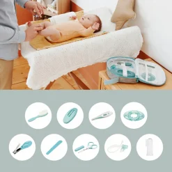 Trousse de soin bébé 9 accessoires aqua