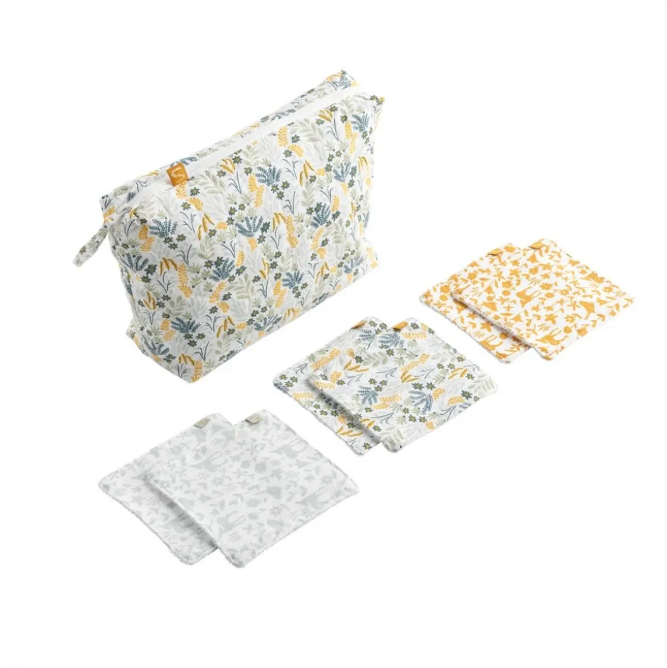 Trousse de toilette bébé avec carrés éponge promenons nous
