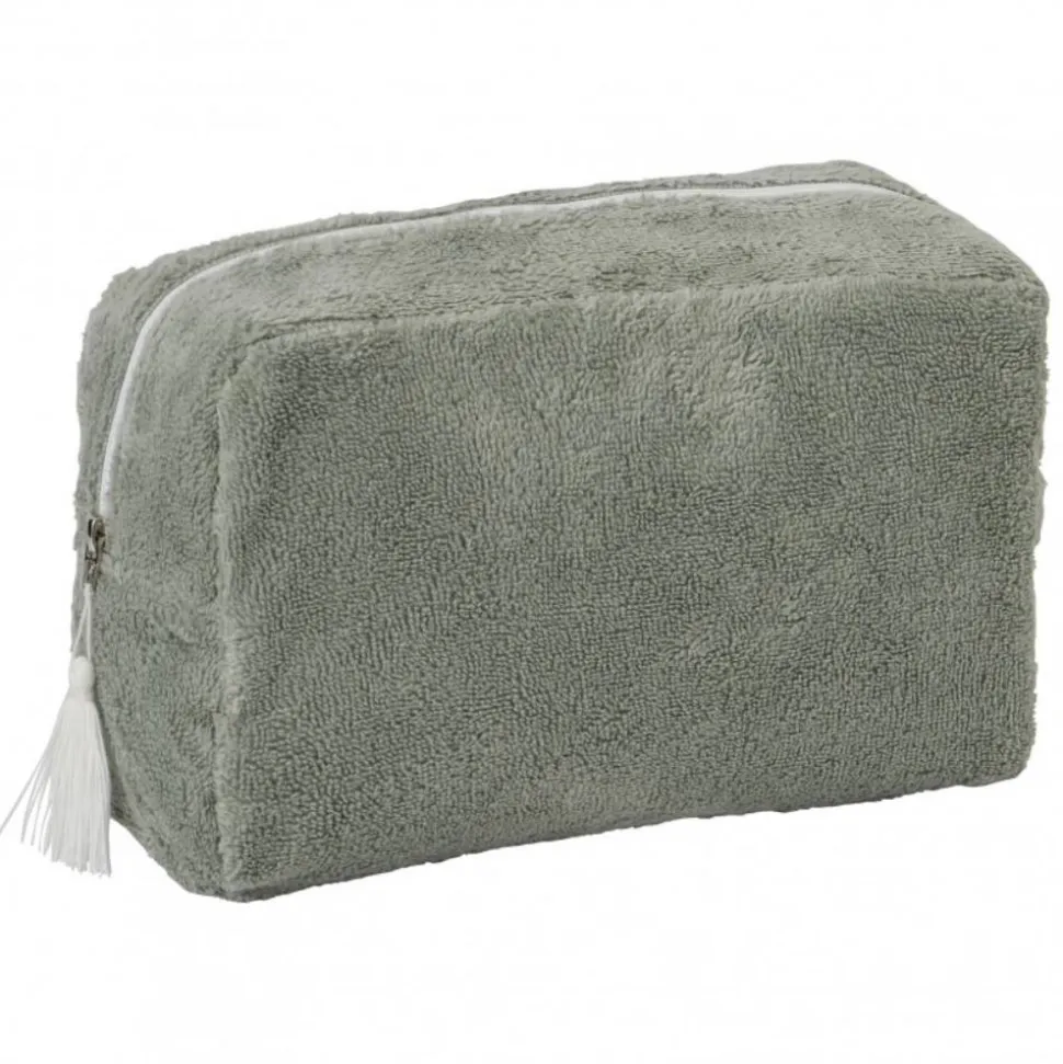 Trousse de toilette en bambou imperméable vert de gris