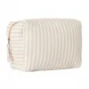 Trousse de toilette en bambou imperméable rayé galet