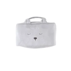 Trousse de toilette en veloudoux gris clair