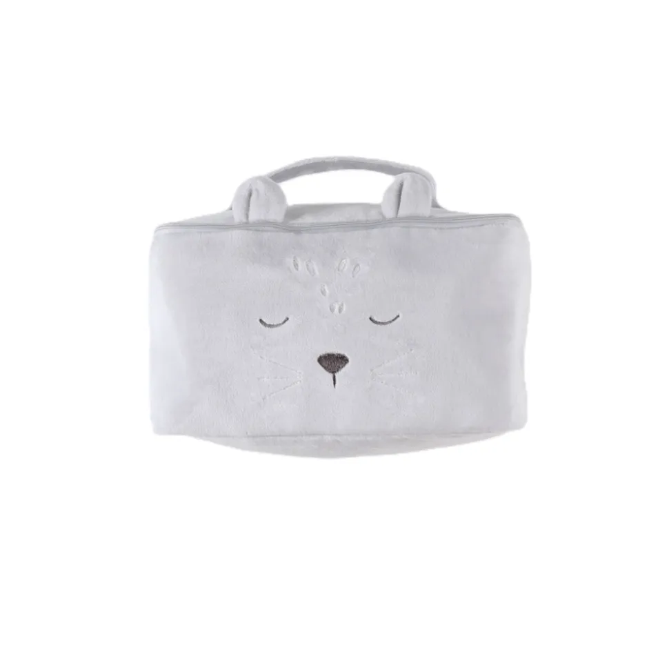 Trousse de toilette en veloudoux gris clair