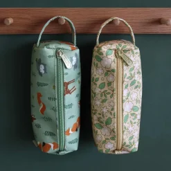 Trousse scolaire fleurs rose