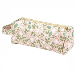 Trousse scolaire fleurs rose