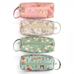 Trousse scolaire fleurs sauge