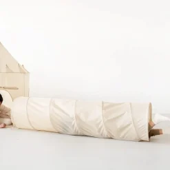 Tunnel de jeu en tissu recyclé beige