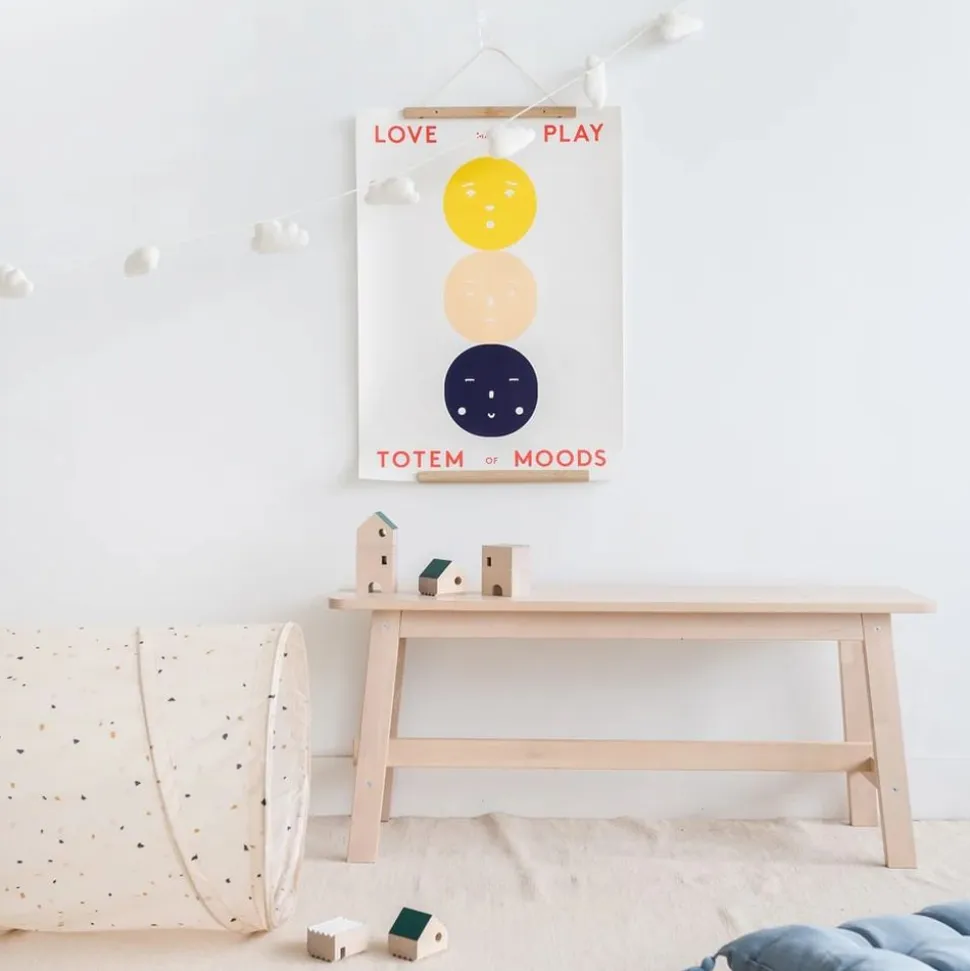 Tunnel de jeu en tissu recyclé terrazzo crème