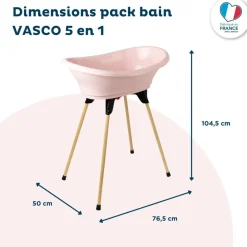 Vaignoire vasco 5 en 1 - rose poudré
