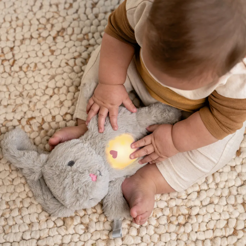 Veilleuse bébé, doudou lapin, peluche sylvie, musicale, lumineuse, bruits blanc