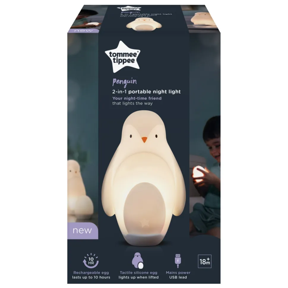 Veilleuse bébé grobrite pingouin 2-en-1 nomade