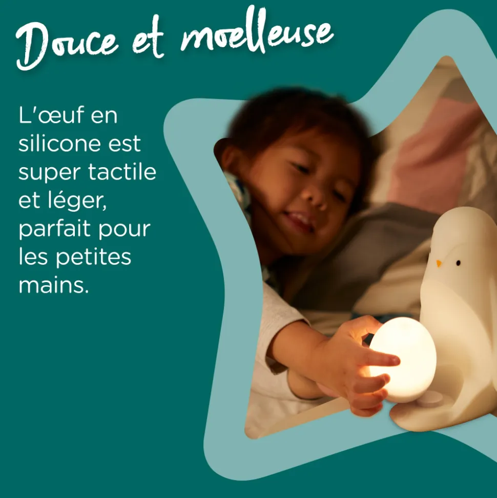 Veilleuse bébé grobrite pingouin 2-en-1 nomade