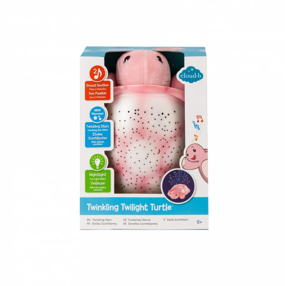 Veilleuse bébé projection plafond musicale tortue twinkling twilight rose