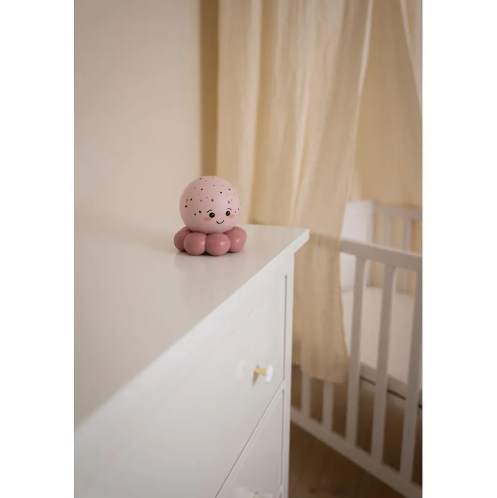 Veilleuse bébé projection plafond pieuvre twinkles to go rose pastel