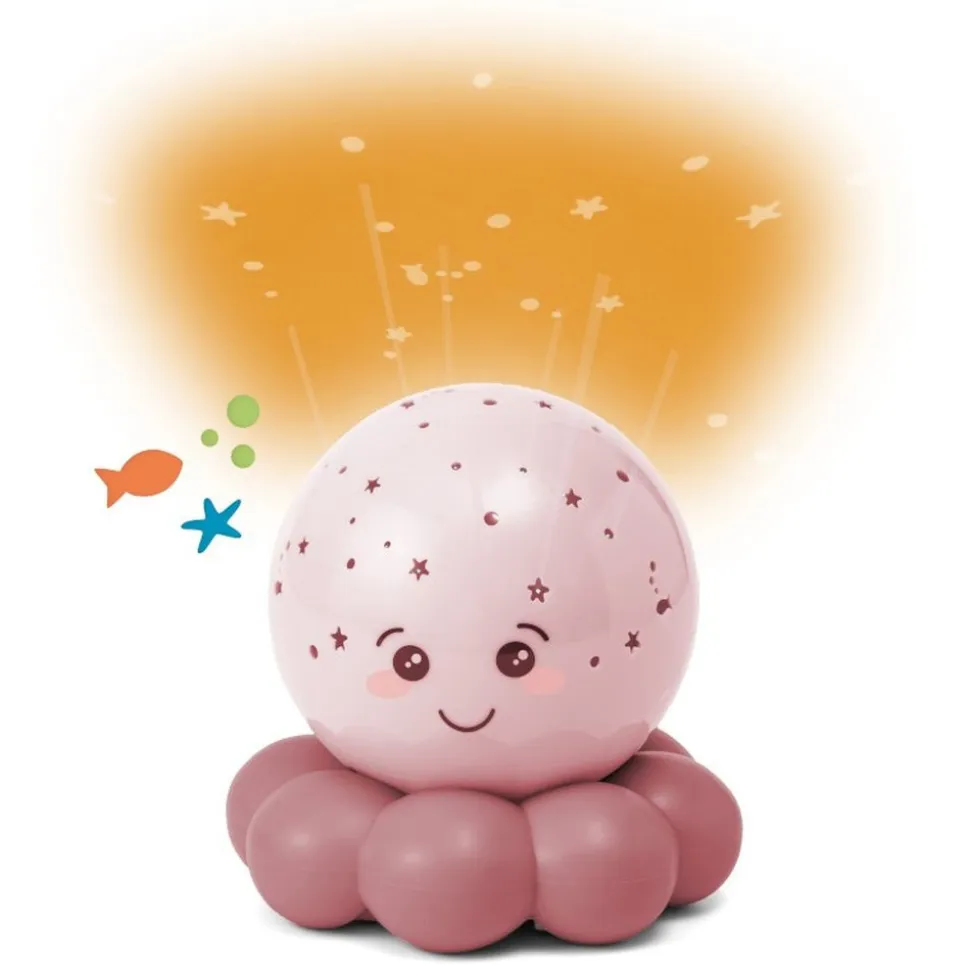 Veilleuse bébé projection plafond pieuvre twinkles to go rose pastel