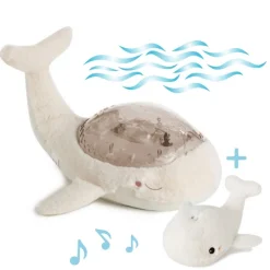 Veilleuse bébé projection plafond musicale famille baleine tranquille blanche