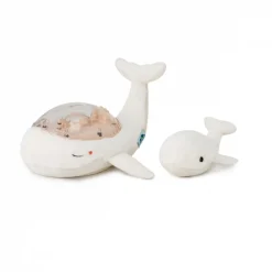 Veilleuse bébé projection plafond musicale famille baleine tranquille blanche