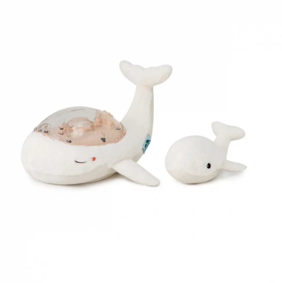 Veilleuse bébé projection plafond musicale famille baleine tranquille blanche