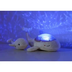 Veilleuse bébé projection plafond musicale famille baleine tranquille blanche