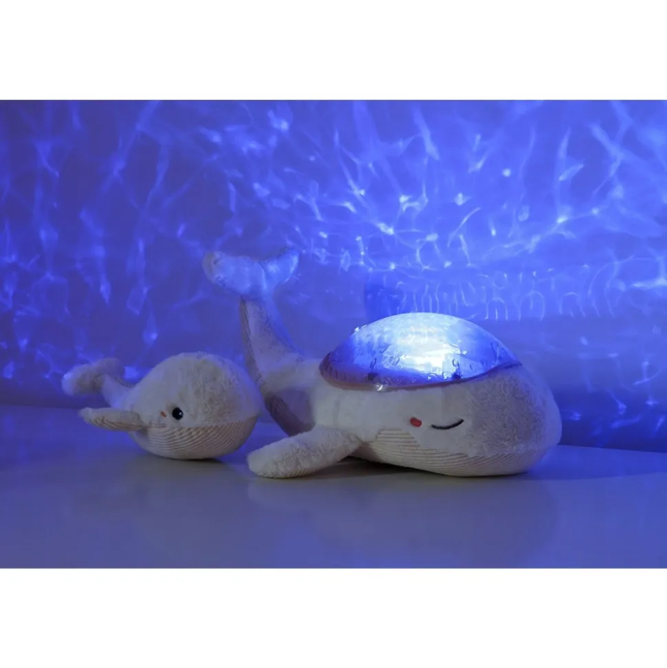 Veilleuse bébé projection plafond musicale famille baleine tranquille blanche