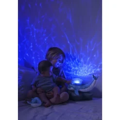 Veilleuse bébé projection plafond musicale famille baleine tranquille bleu