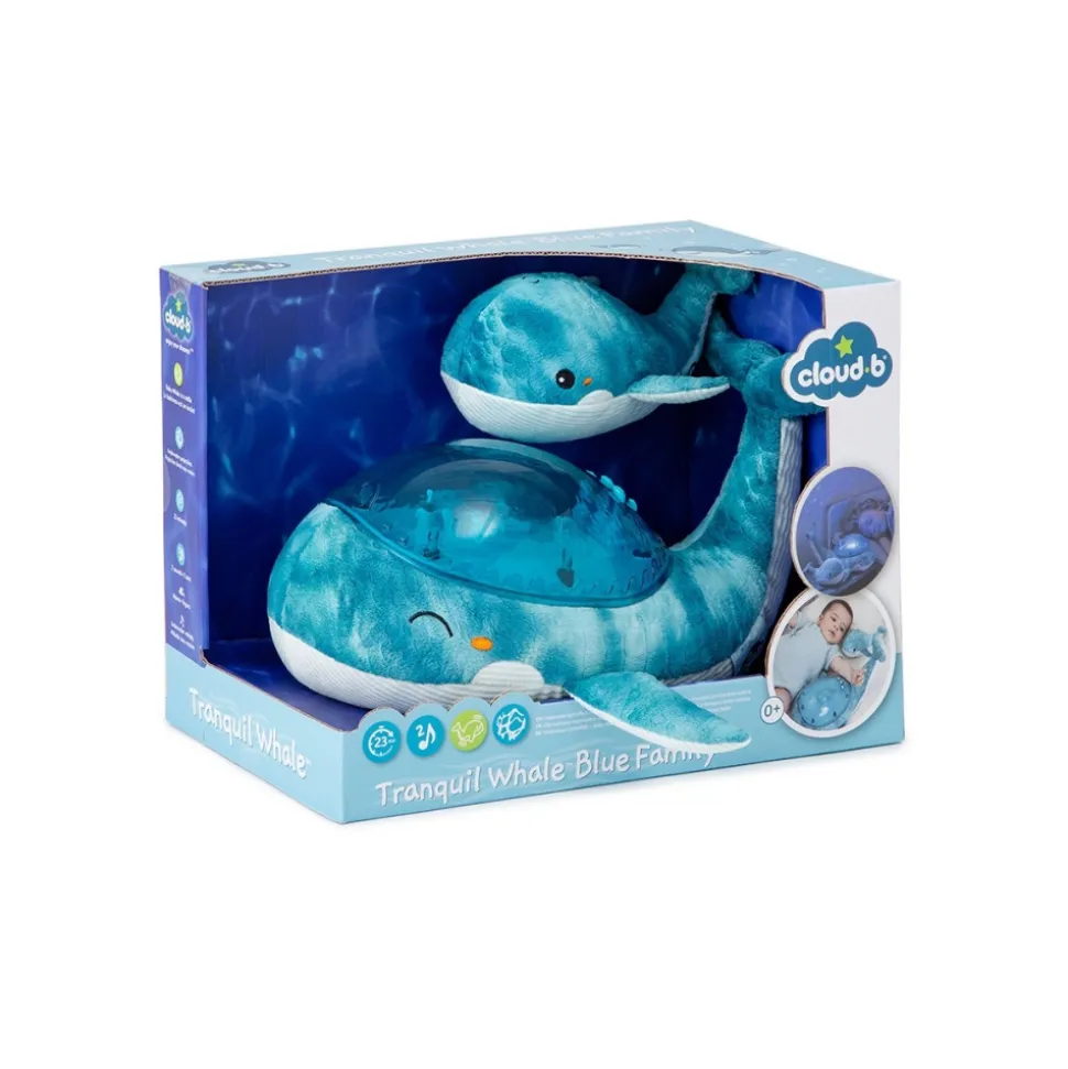Veilleuse bébé projection plafond musicale famille baleine tranquille bleu