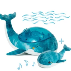 Veilleuse bébé projection plafond musicale famille baleine tranquille bleu