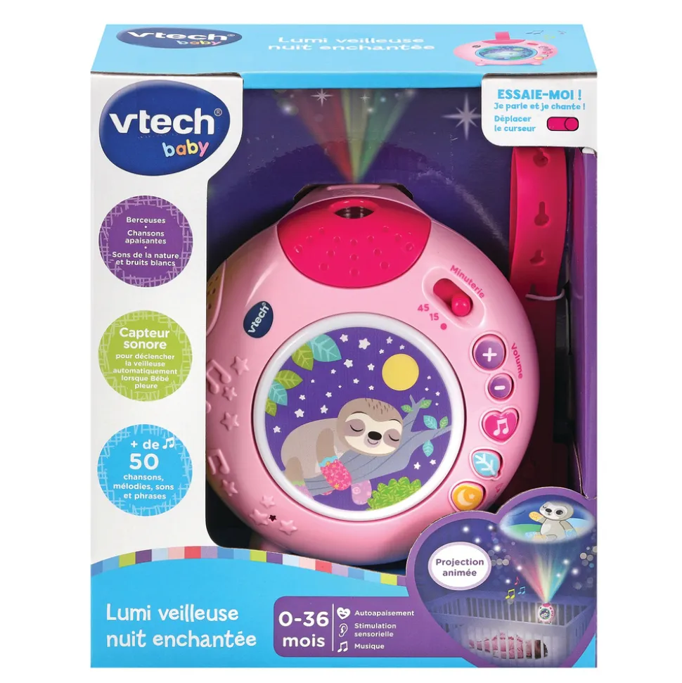 Veilleuse lumi nuit enchantée rose