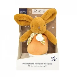 Veilleuse musicale culbuto lapin doudou ocre