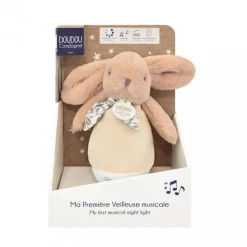 Veilleuse musicale culbuto lapin doudou beige sable