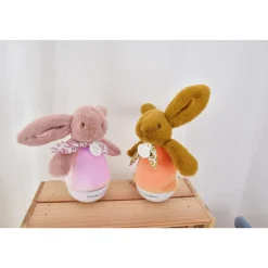 Veilleuse musicale culbuto lapin doudou blanc