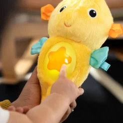 Veilleuse peluche hippocampe jaune