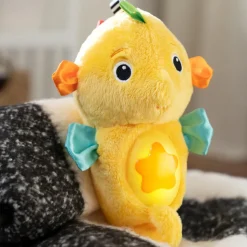 Veilleuse peluche hippocampe jaune