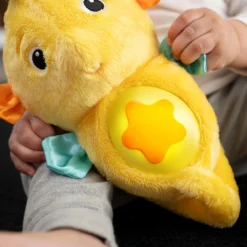Veilleuse peluche hippocampe jaune