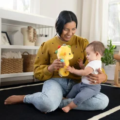 Veilleuse peluche hippocampe jaune